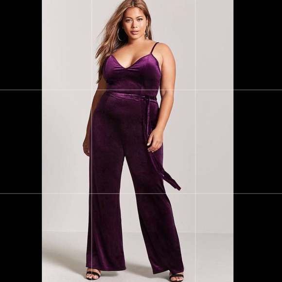 purple velvet jumpsuit